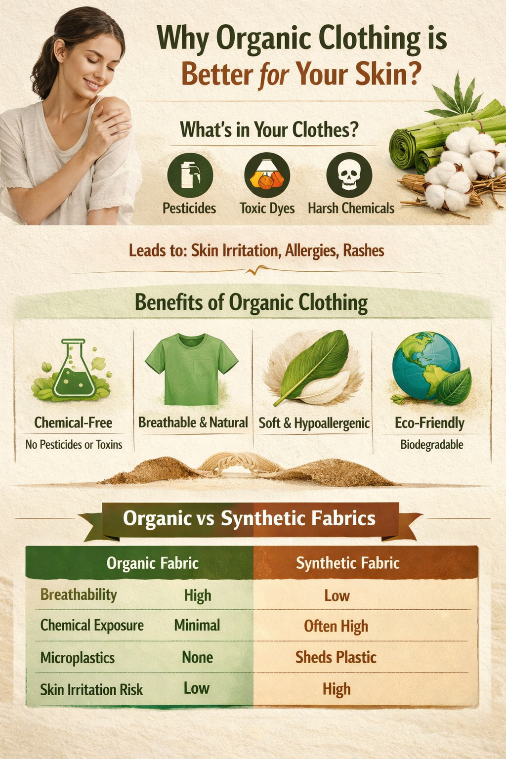 Why Organic Clothing is Better for your Skin?