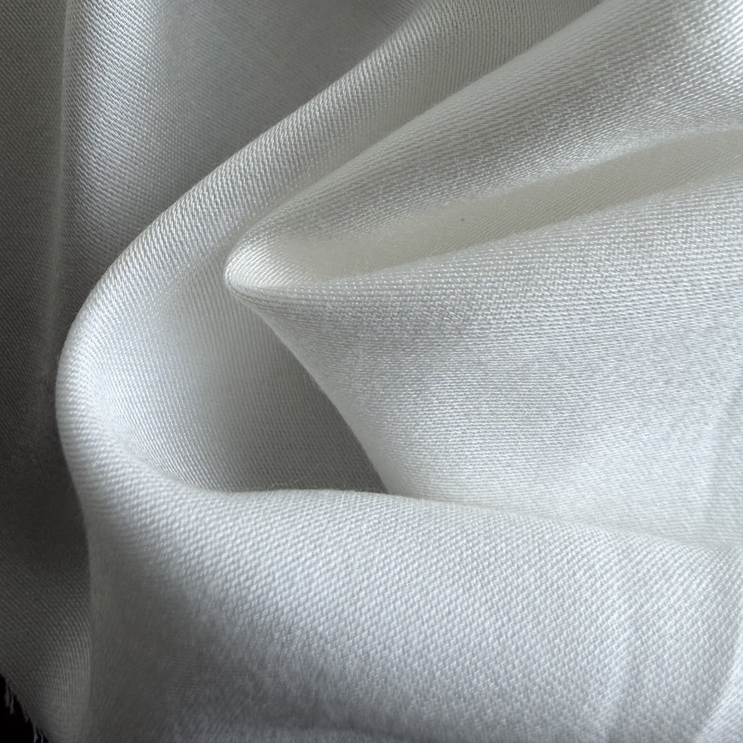 Close-Up of Smooth Shiny Aloe Vera Modal Satin Texture
