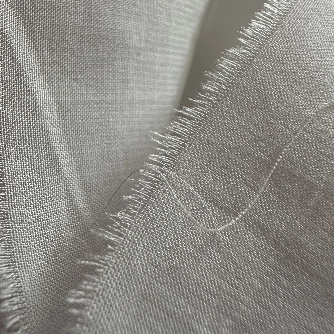 Close-up of 85% organic bamboo 15% cotton fabric showing lightweight plain weave and breathable texture