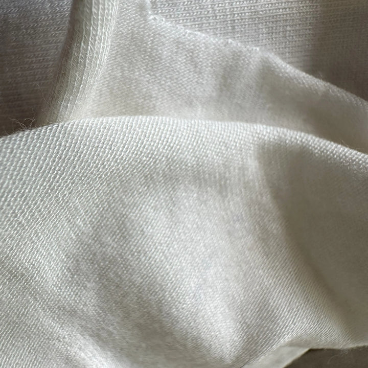 Close-up of 95% bamboo 5% spandex knitted fabric with smooth finish