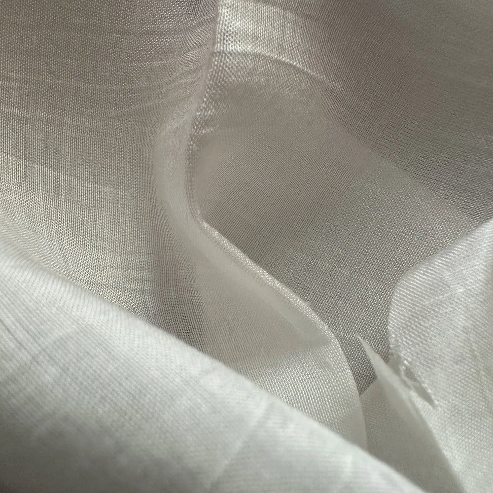 Sustainable bamboo silk blend fabric showing lightweight weave and smooth premium finish