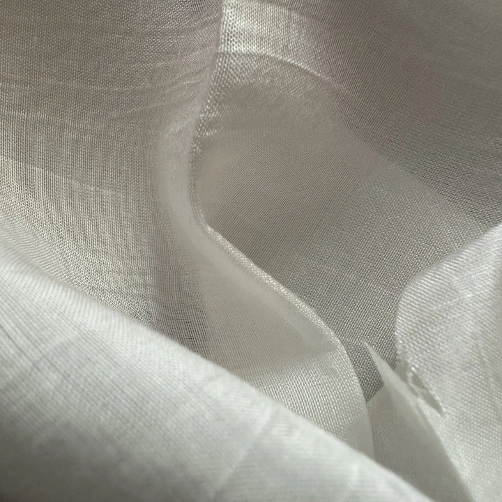 Sustainable bamboo silk blend fabric showing lightweight weave and smooth premium finish