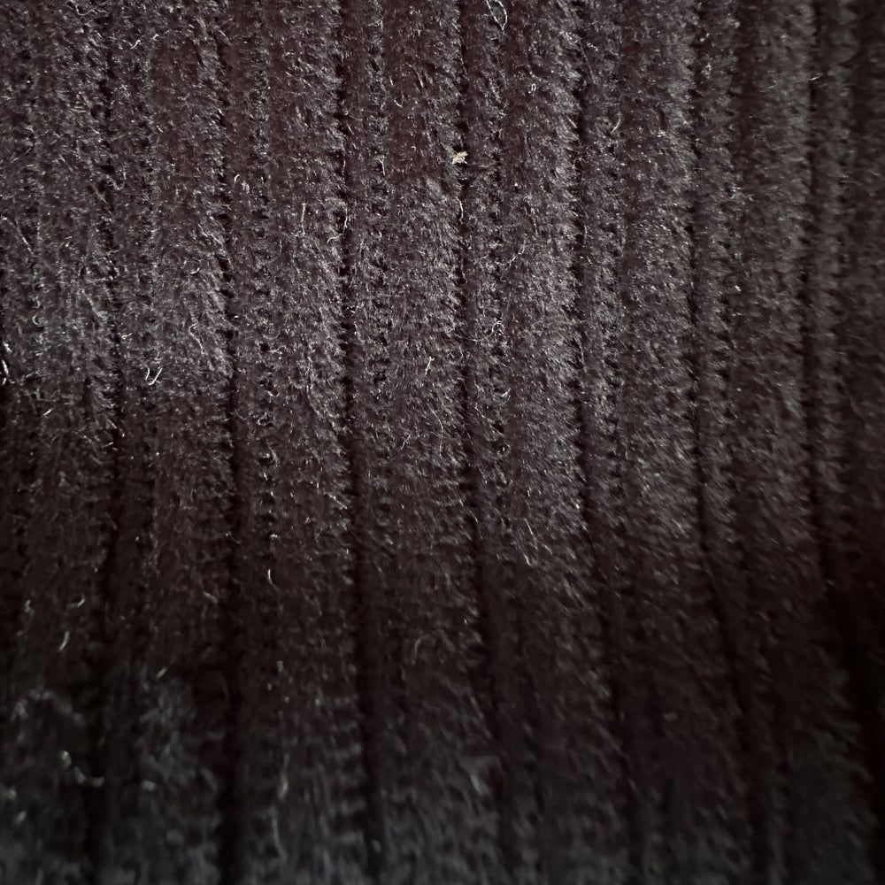 6 Wale Black Corduroy Organic Cotton Fabric – Soft Durable Textured Material for Clothing
