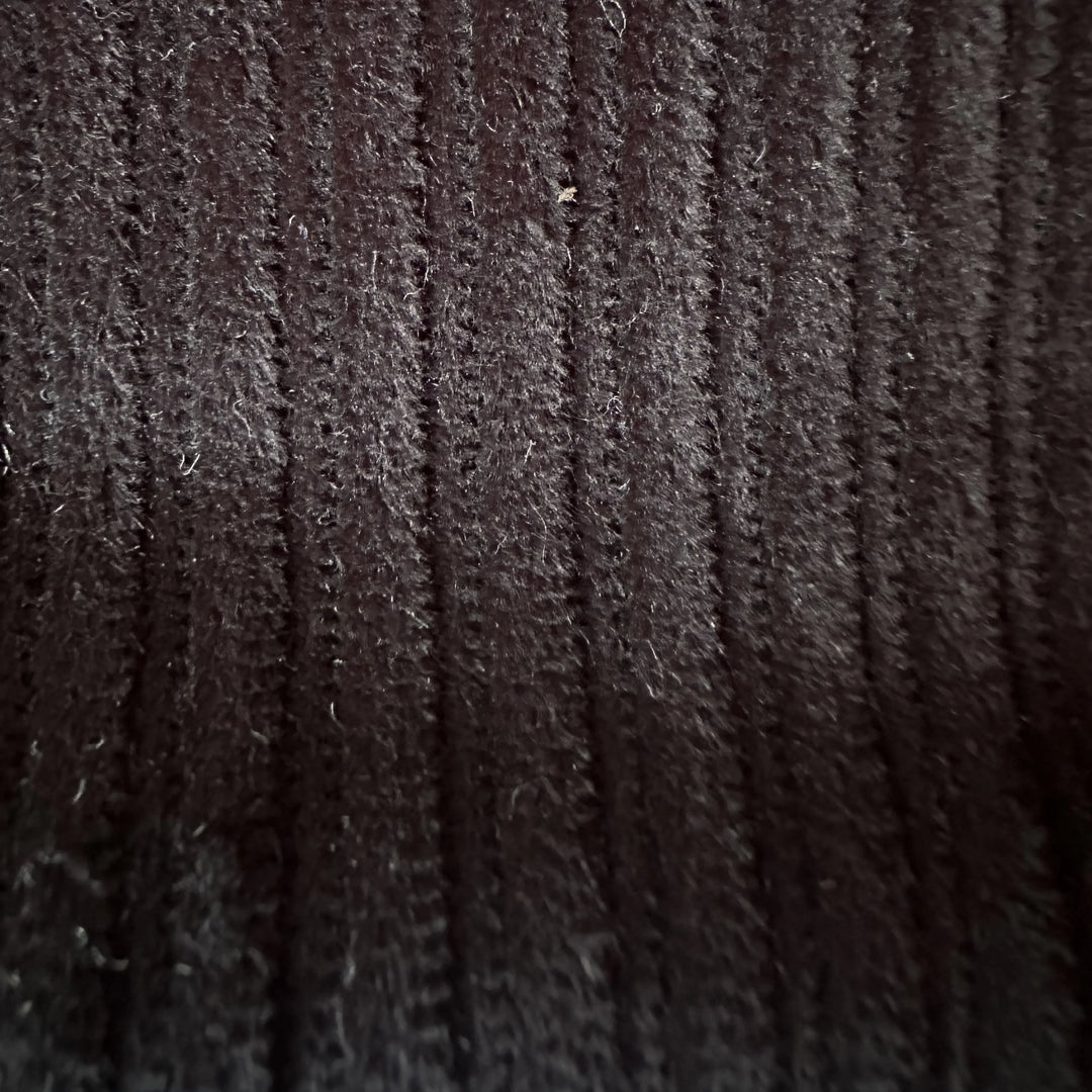 6 Wale Black Corduroy Organic Cotton Fabric – Soft Durable Textured Material for Clothing