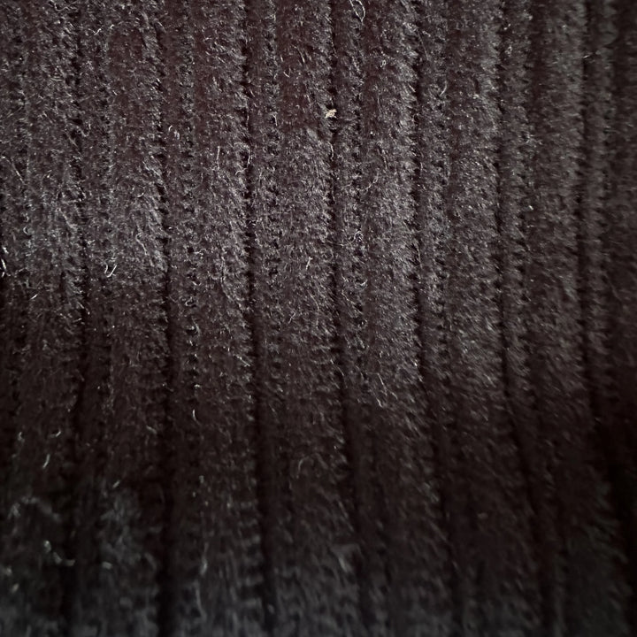 6 Wale Black Corduroy Organic Cotton Fabric – Soft Durable Textured Material for Clothing