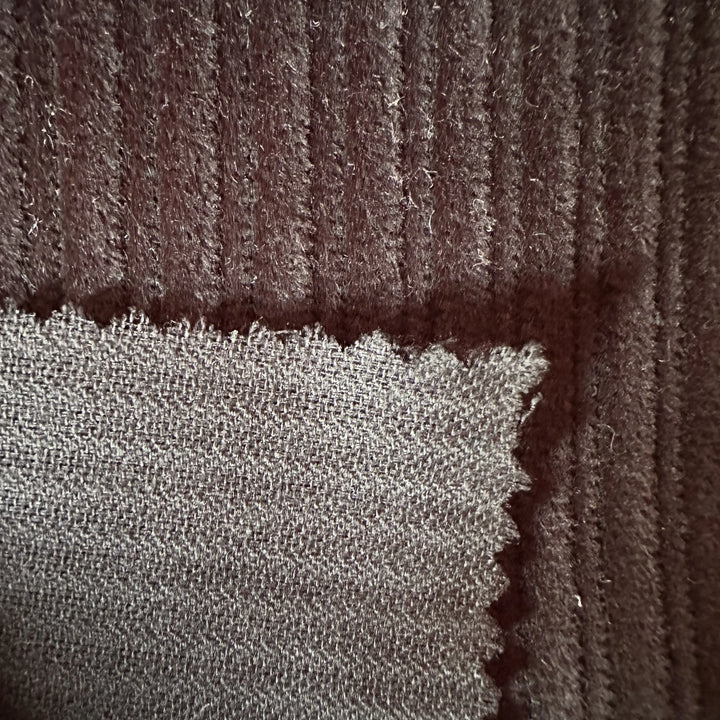 Organic Cotton Black Corduroy 6 Wales – Eco-Friendly Fabric for Winter Wear and Upholstery