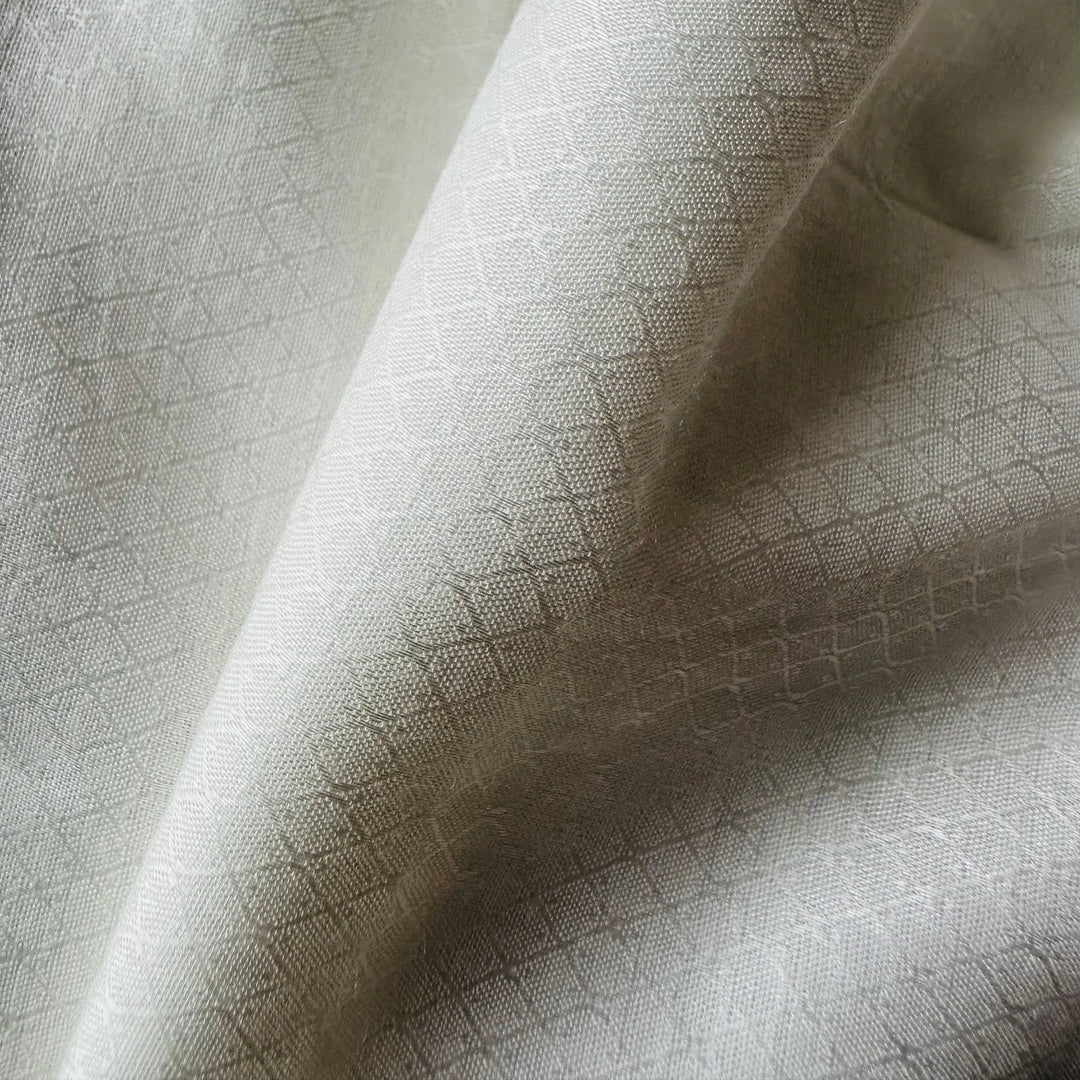 Natural-dyed Jasmine fiber cloth with floral print accents