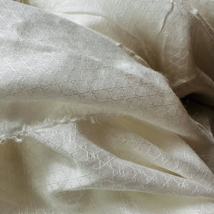 Biodegradable Jasmine fabric shown in sustainable packaging
