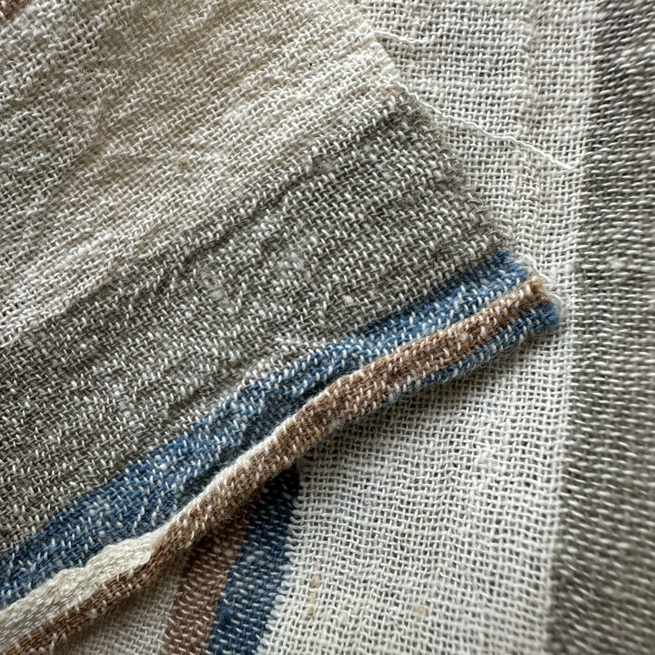 Handwoven Yarn Dyed Indigo Stripe Kala Cotton Fabric