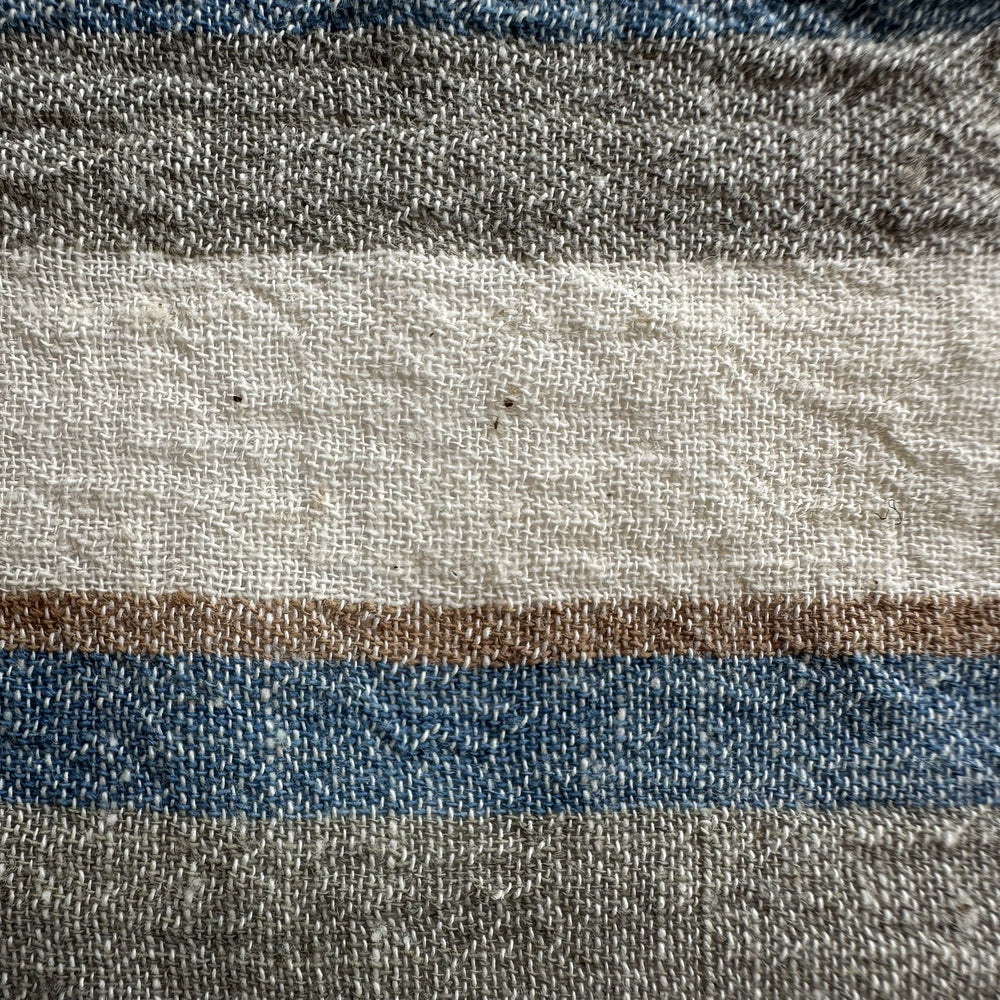 Handwoven Yarn Dyed Indigo Stripe Kala Cotton Fabric