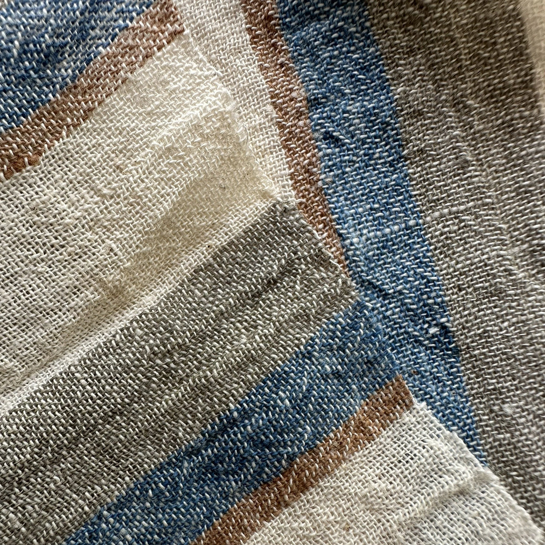 Handwoven Yarn Dyed Indigo Stripe Kala Cotton Fabric