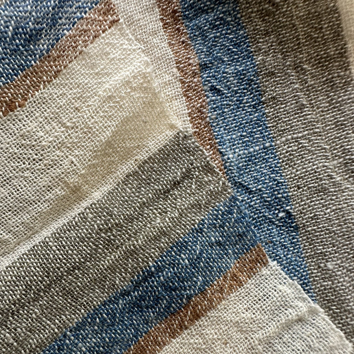 Handwoven Yarn Dyed Indigo Stripe Kala Cotton Fabric