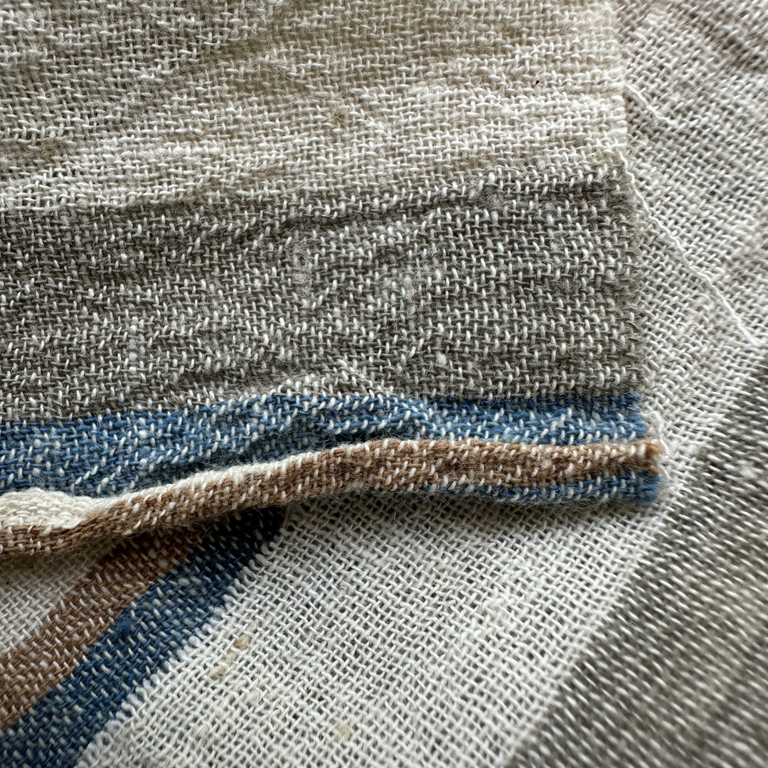 Handwoven Yarn Dyed Indigo Stripe Kala Cotton Fabric