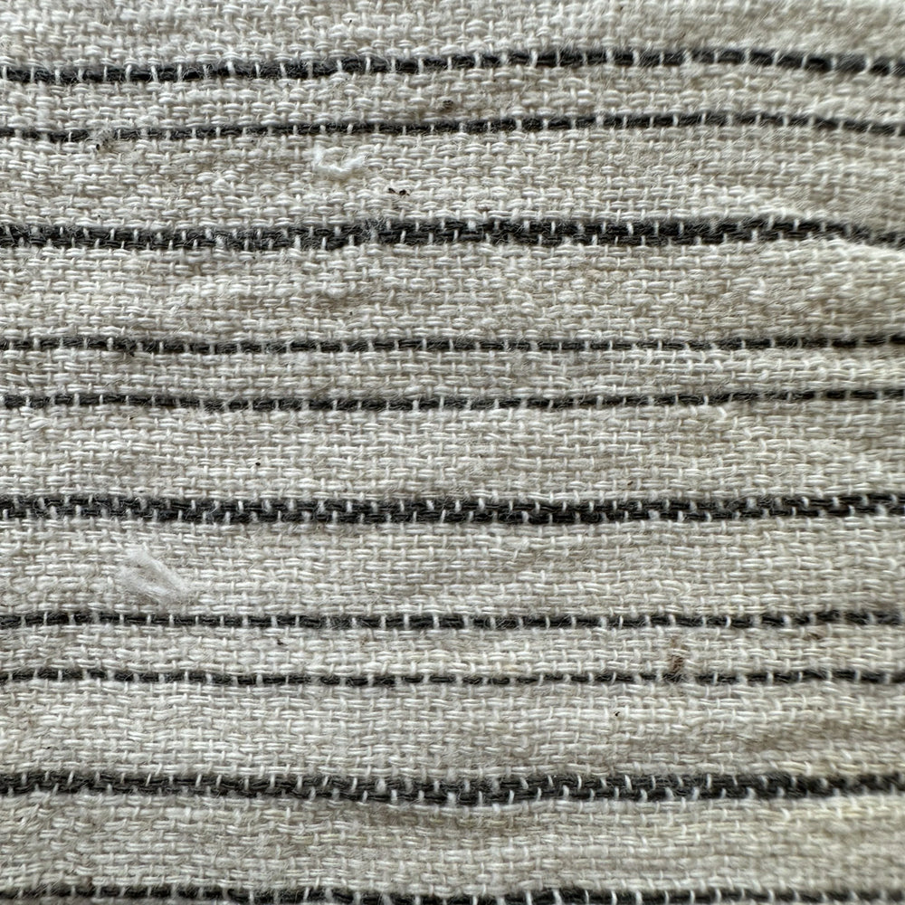 Handwoven Yarn Dyed Black Stripe Kala Cotton Fabric