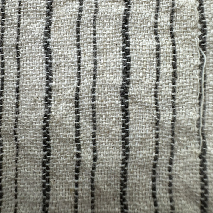 Handwoven Yarn Dyed Black Stripe Kala Cotton Fabric