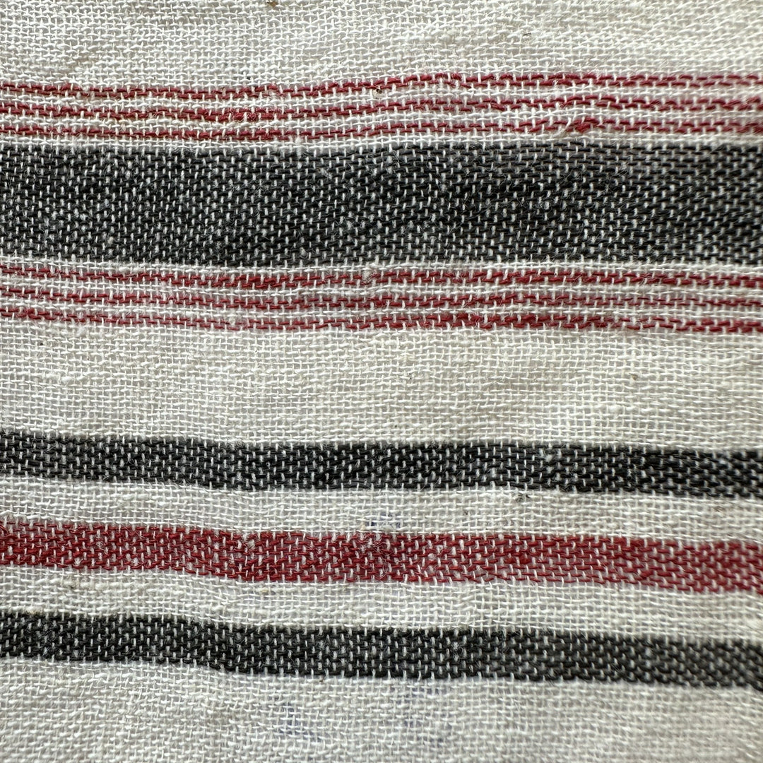 Handwoven Yarn Dyed Madder Stripe Kala Cotton Fabric