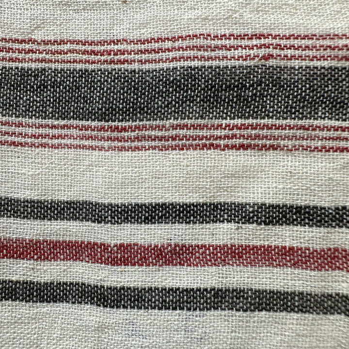 Handwoven Yarn Dyed Madder Stripe Kala Cotton Fabric