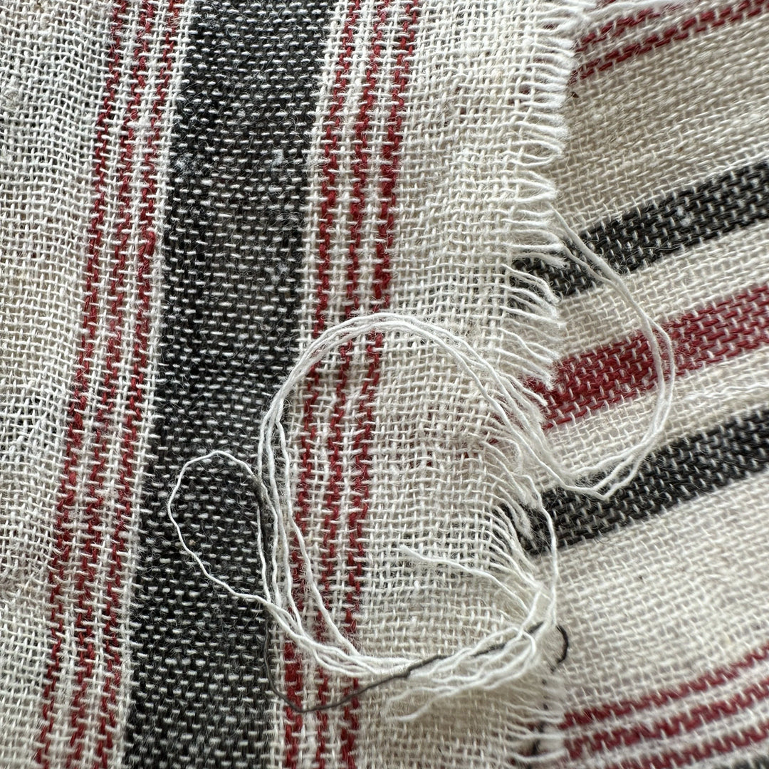 Handwoven Yarn Dyed Madder Stripe Kala Cotton Fabric