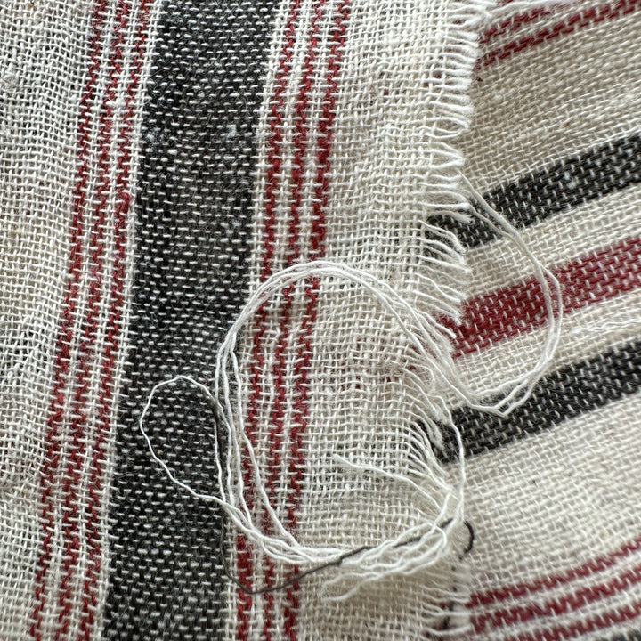 Handwoven Yarn Dyed Madder Stripe Kala Cotton Fabric