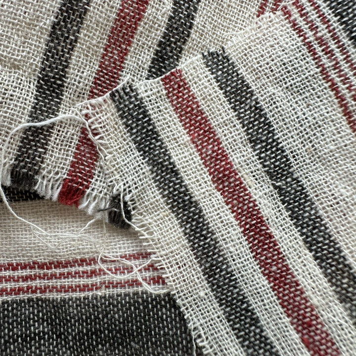 Handwoven Yarn Dyed Madder Stripe Kala Cotton Fabric