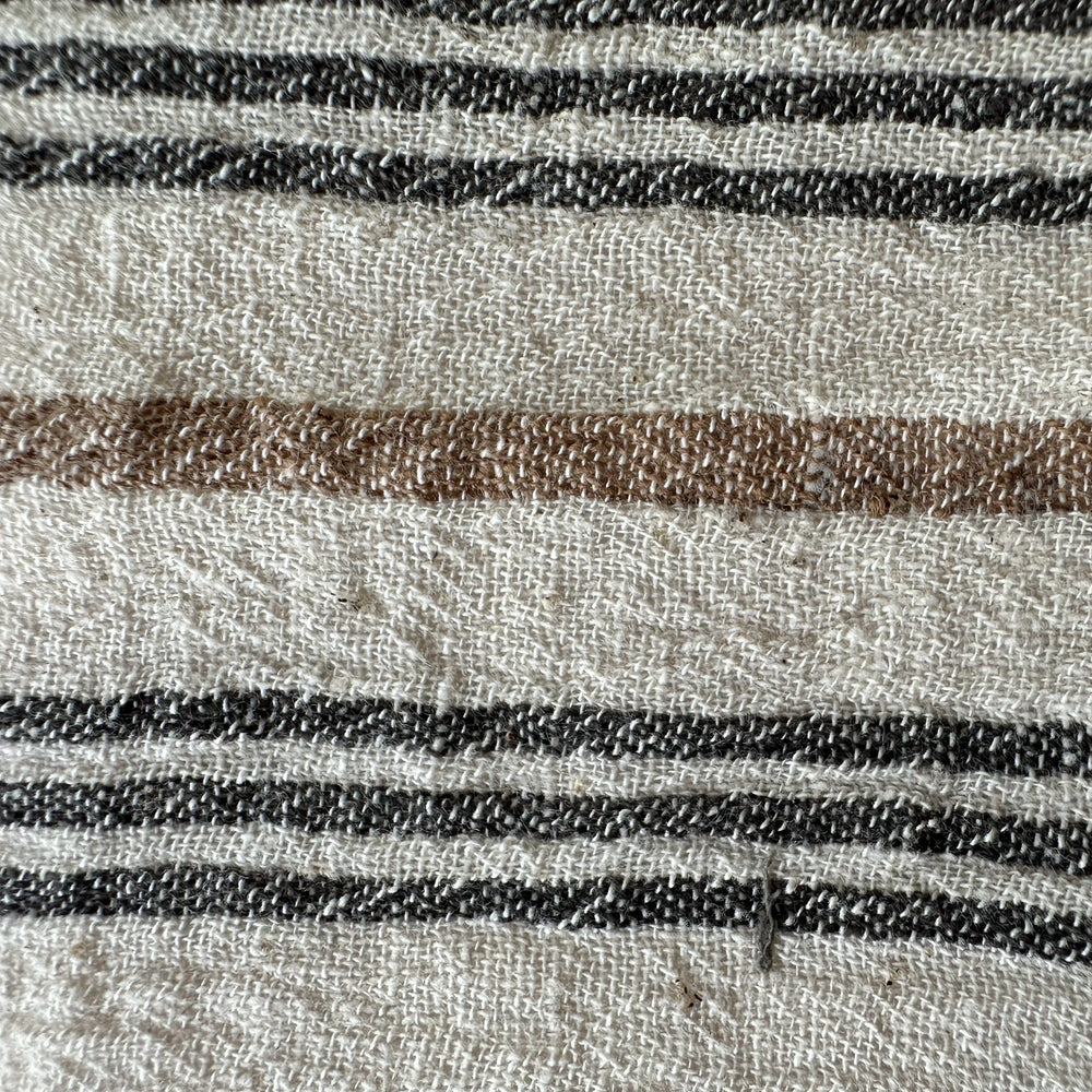 Handwoven Yarn Dyed Brown Stripe Kala Cotton Fabric