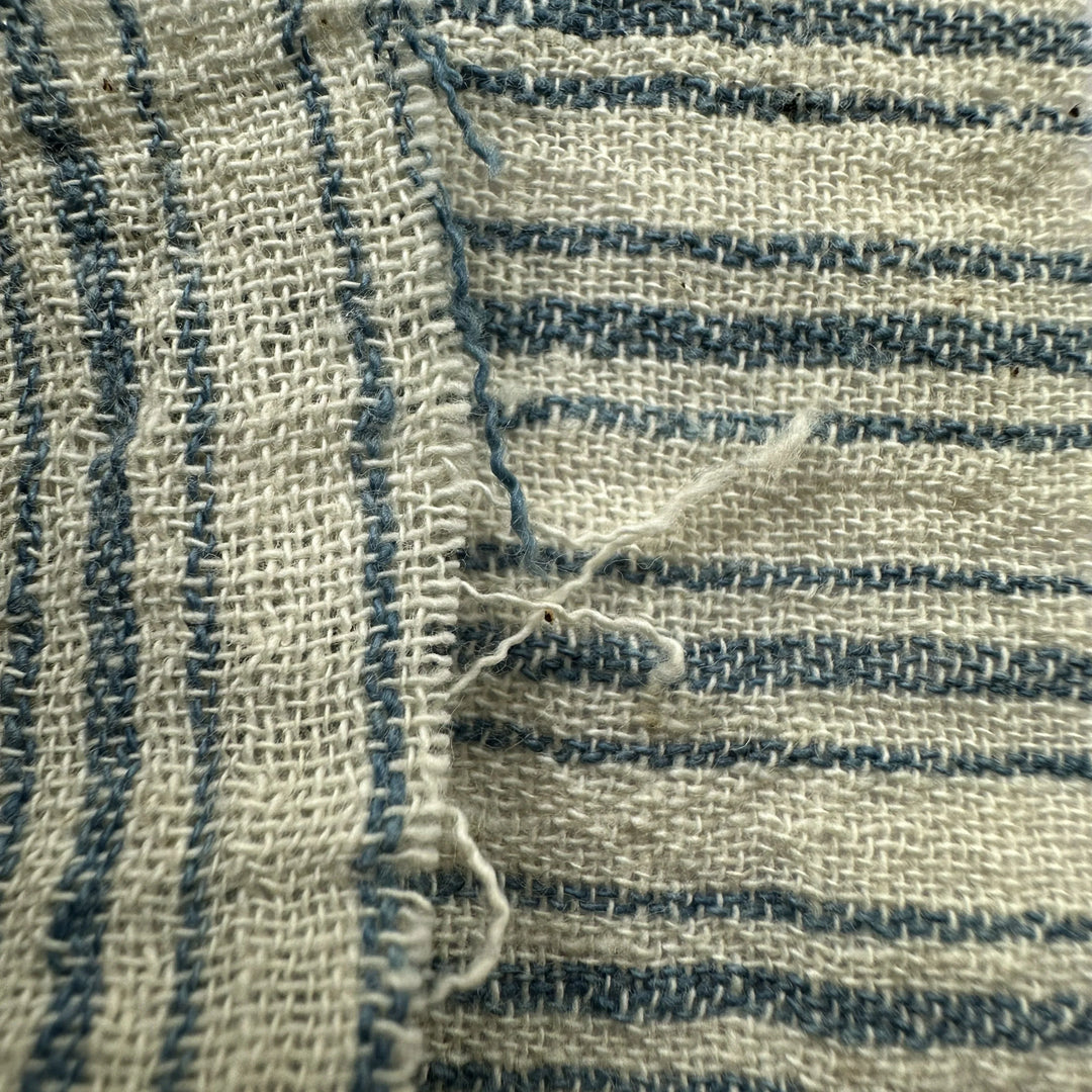Handwoven Multistripe Yarn Dyed Indigo Kala Cotton Fabric