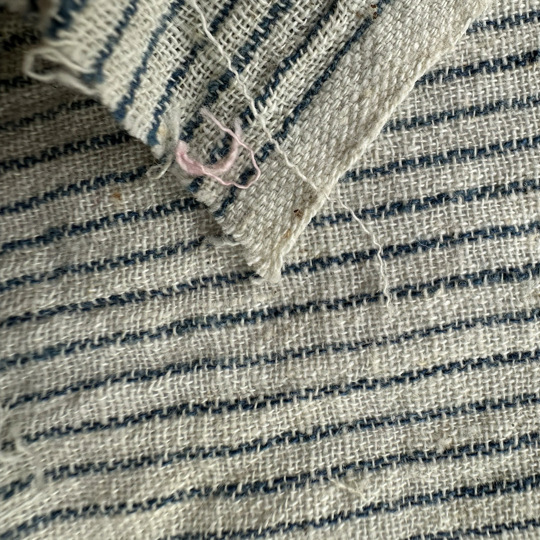 Handwoven Multistripe Yarn Dyed Indigo Kala Cotton Fabric