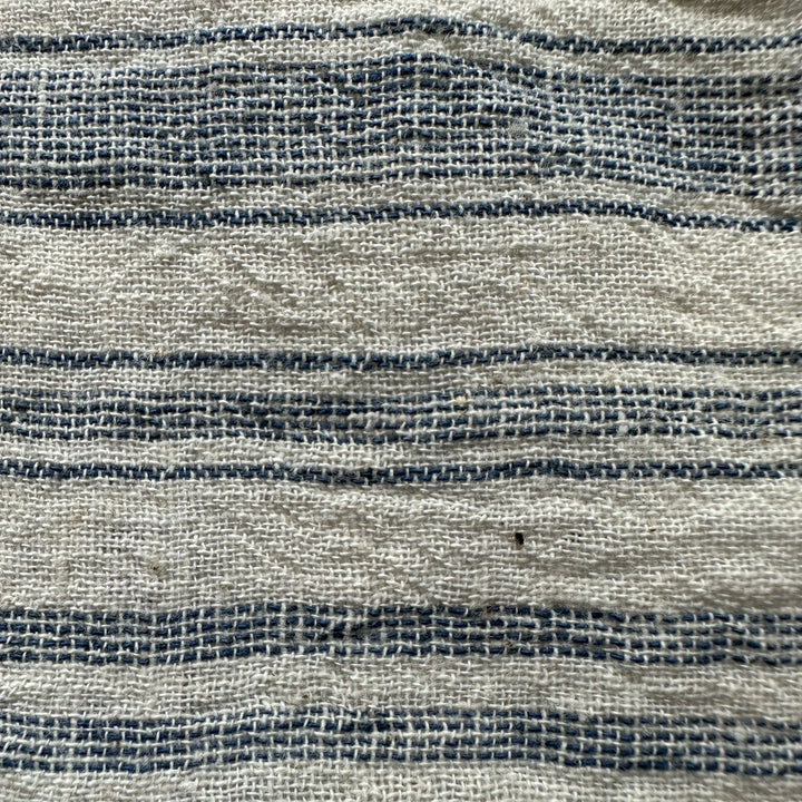 Handwoven Multistripe Yarn Dyed Indigo Kala Cotton Fabric