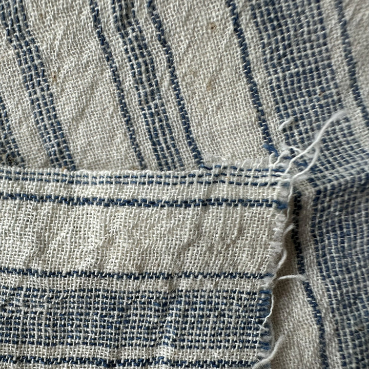 Handwoven Multistripe Yarn Dyed Indigo Kala Cotton Fabric