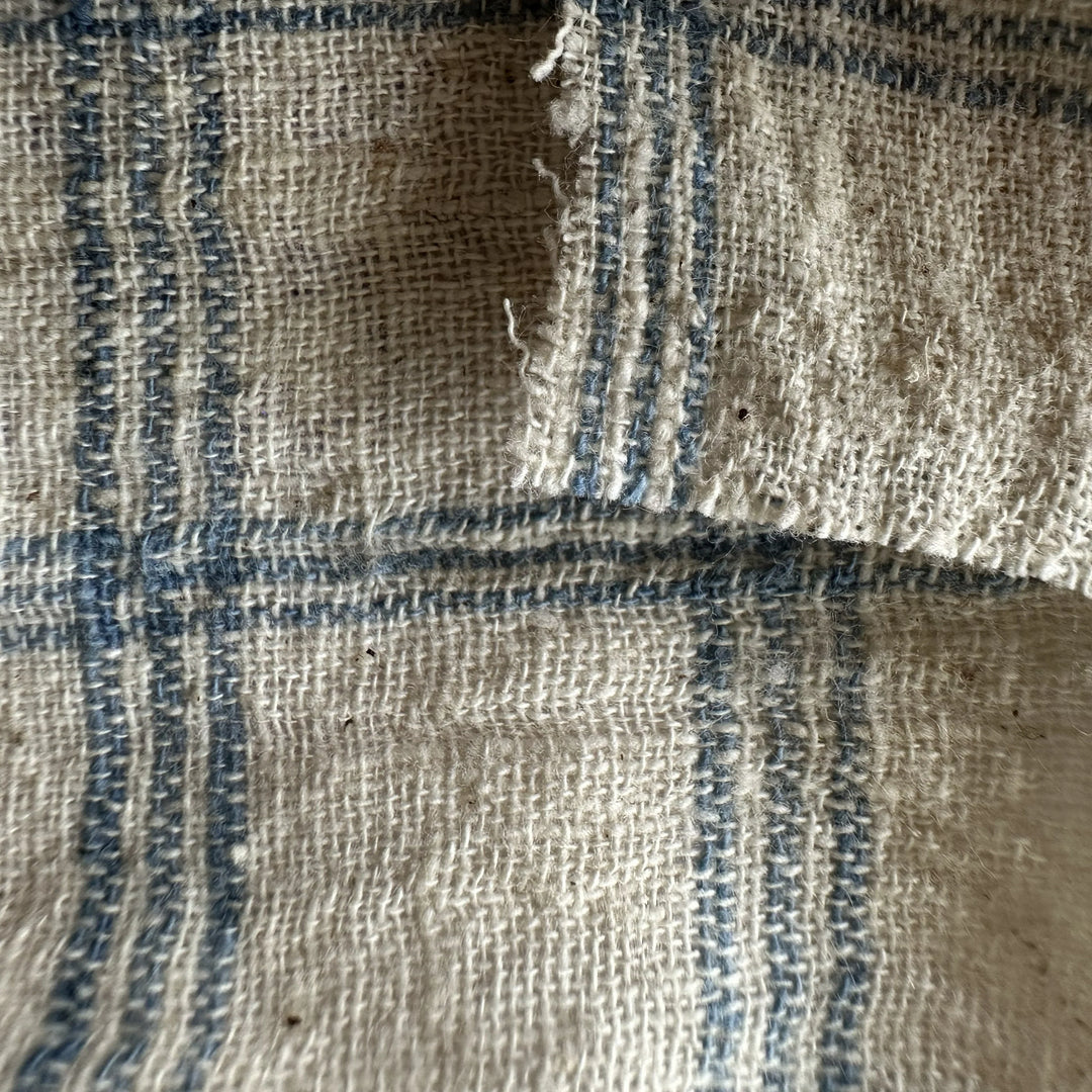 Handwoven Yarn Dyed Indigo Check Design Kala Cotton Fabric