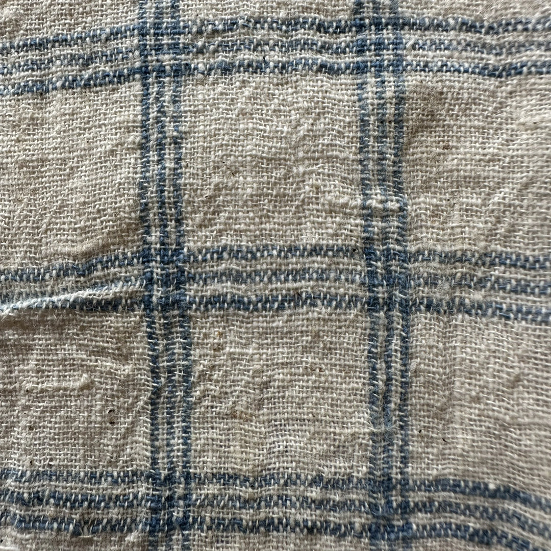 Handwoven Yarn Dyed Indigo Check Design Kala Cotton Fabric