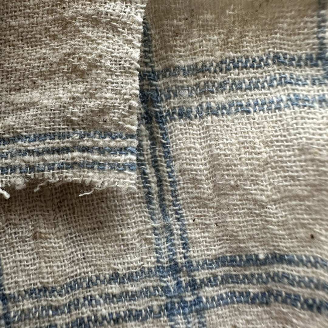 Handwoven Yarn Dyed Indigo Check Design Kala Cotton Fabric