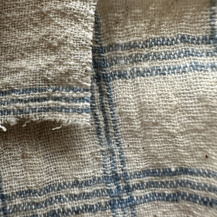 Handwoven Yarn Dyed Indigo Check Design Kala Cotton Fabric