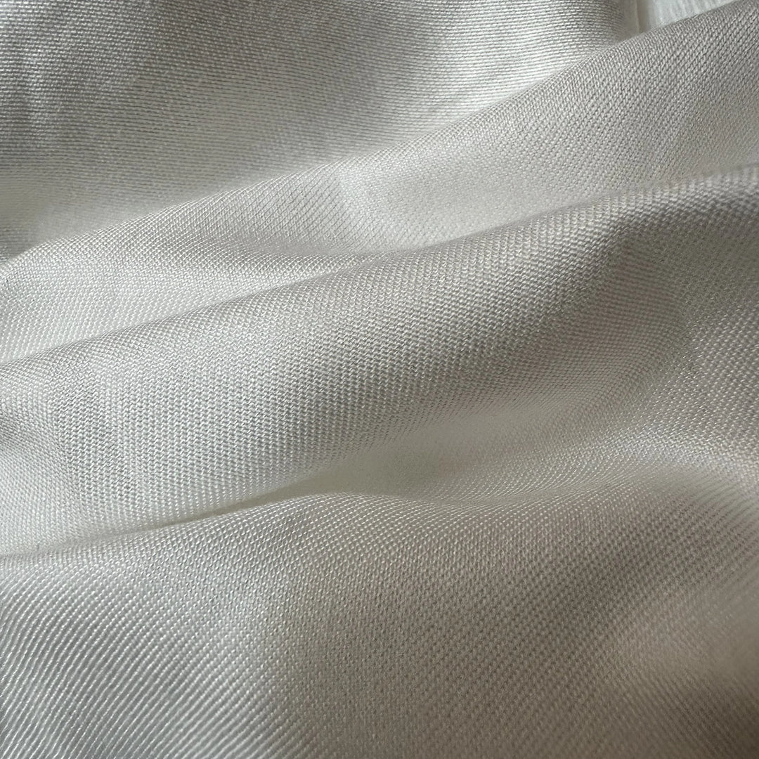 Sustainable pineapple fiber satin fabric texture breathable natural fabric close view