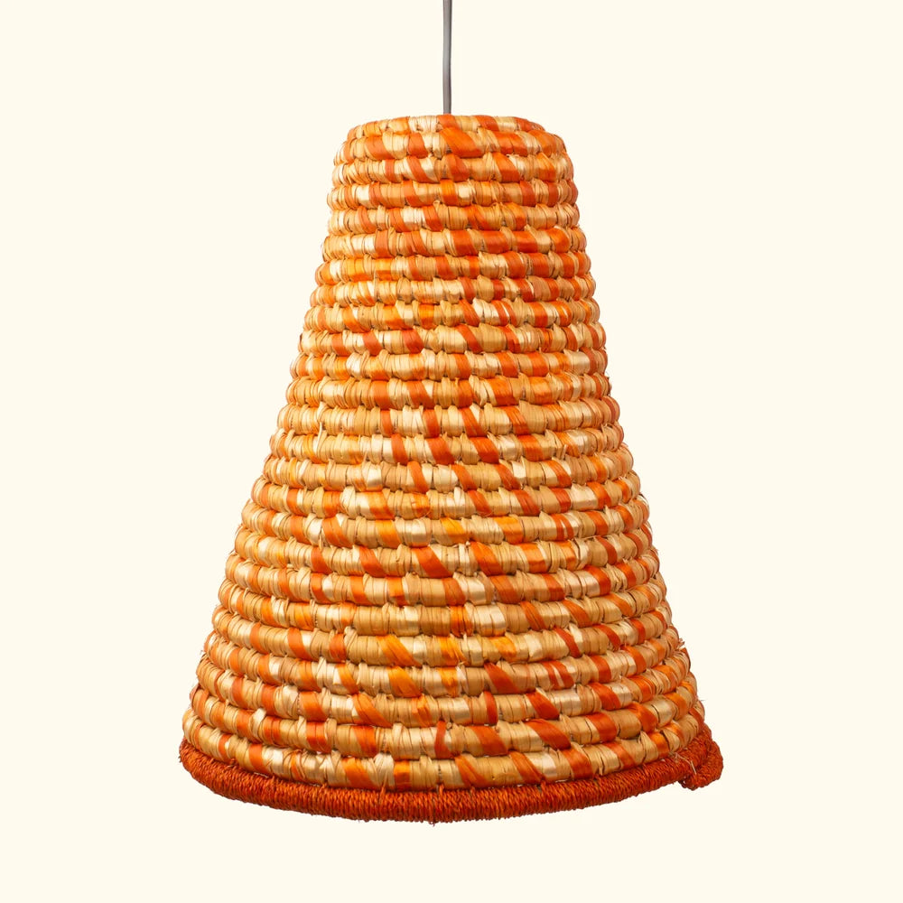 Eco-friendly wheat grass lamp shade in earthy colors