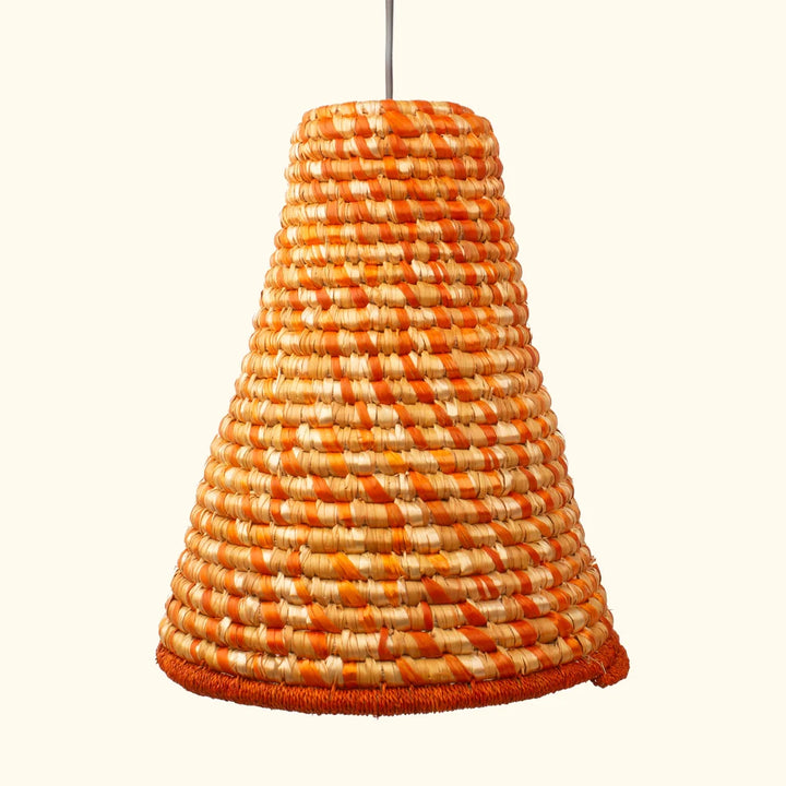Eco-friendly wheat grass lamp shade in earthy colors