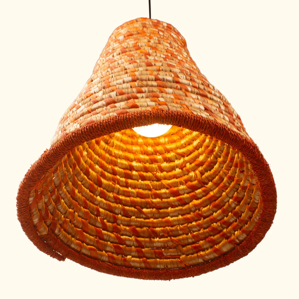 Wheat grass lamp shade with organic Azo-free dye finish