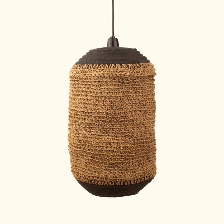 Eco-friendly wheat grass lamp shade in earthy colors