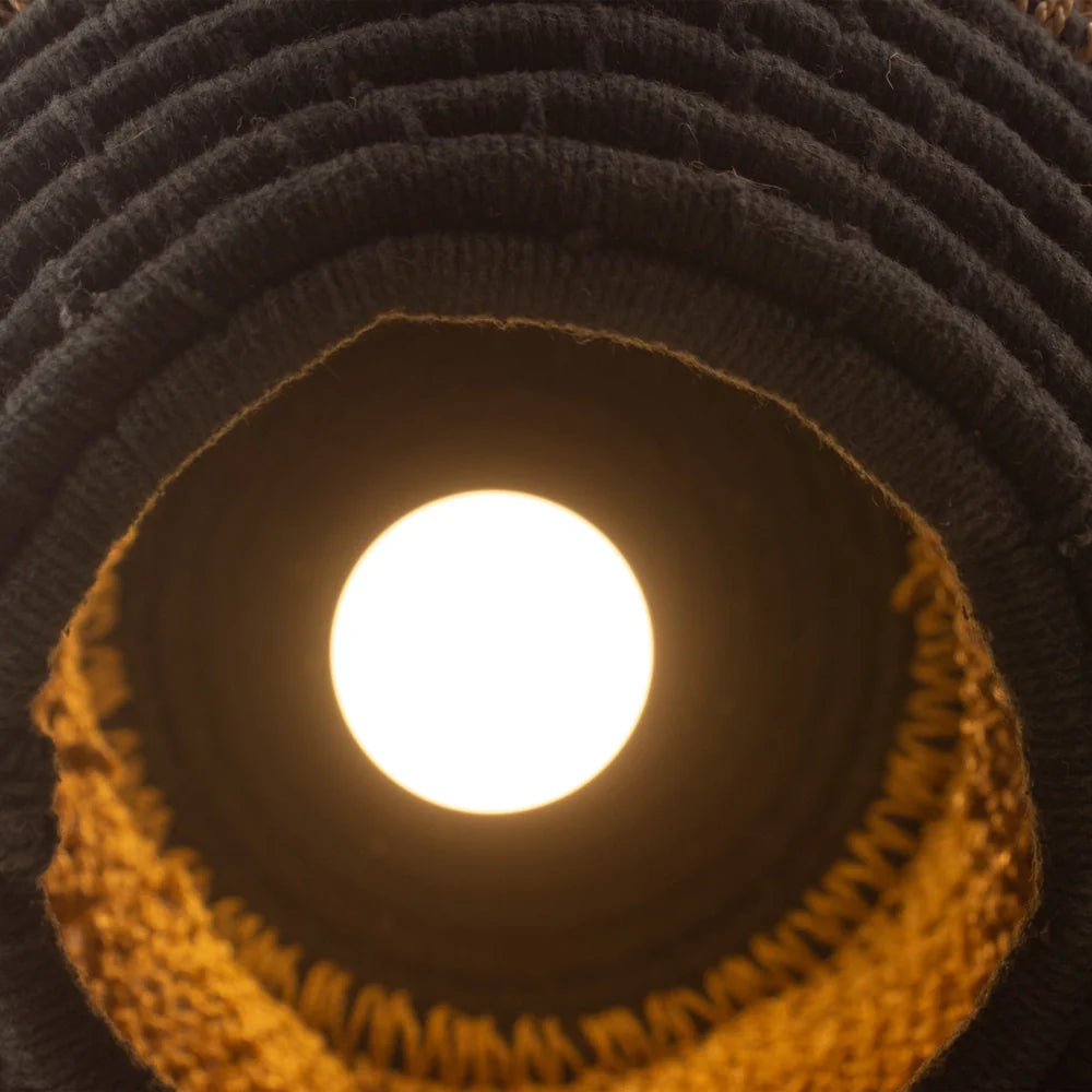 Rustic wheat grass lamp shade with curved design