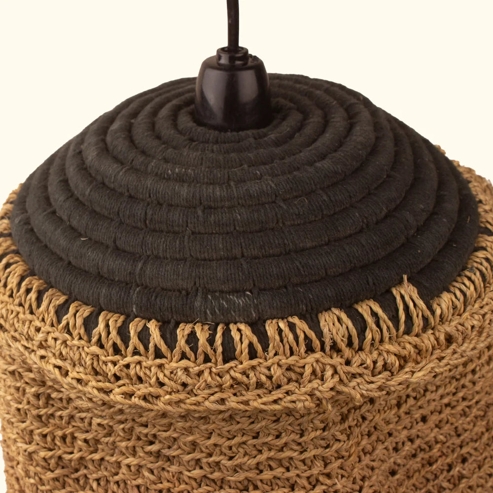 Rustic wheat grass lamp shade with curved design