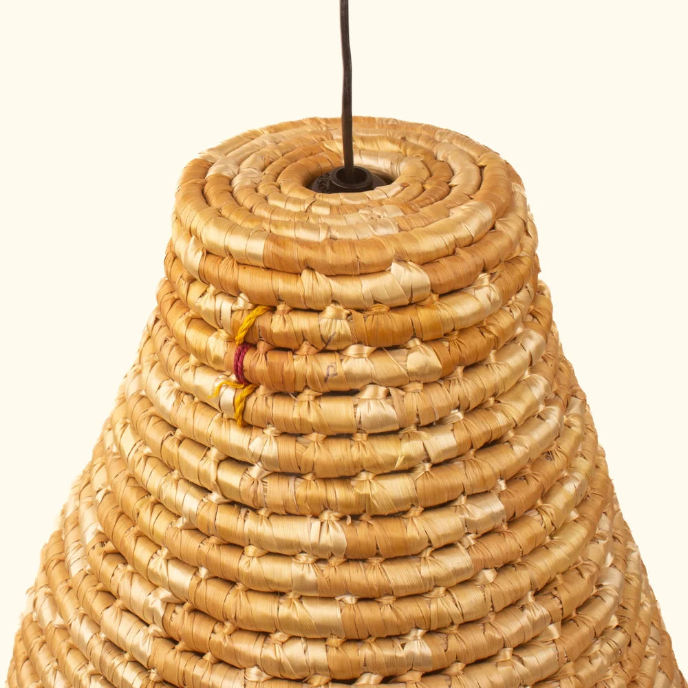 Artistic wheat grass lamp shade with fine weaving pattern