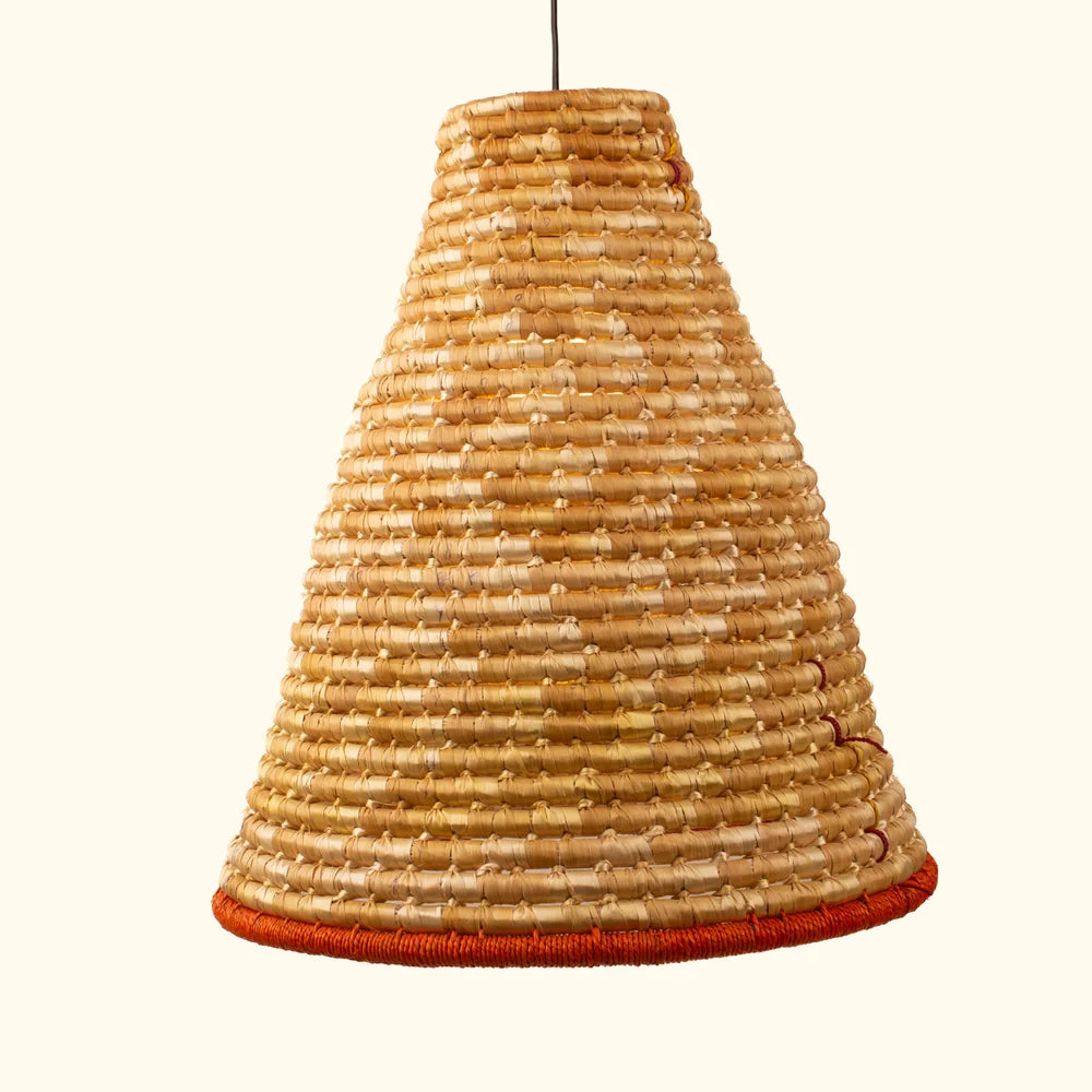 Rustic wheat grass lamp shade with curved design